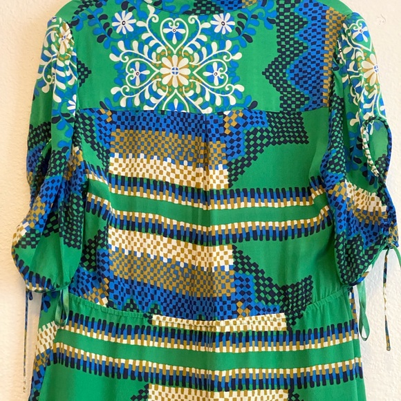 Anthropologie Moulinette Soeurs 100% Silk Rainforest Morning Shirtdress Green - Picture 11 of 12